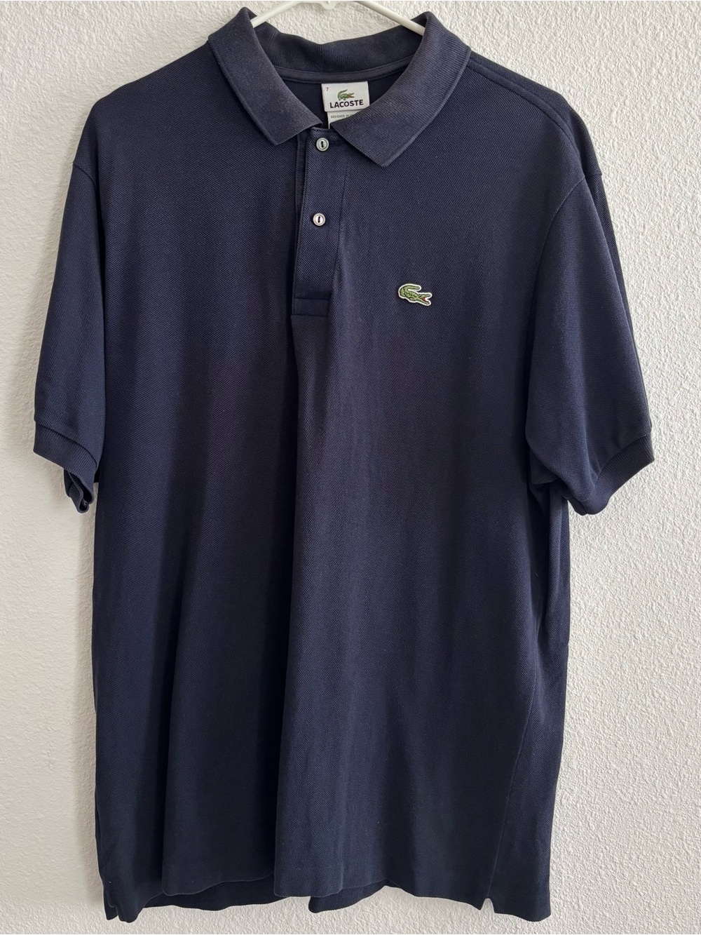 Lacoste Navy Blue Polo Shirt Size 7 Classic Preppy